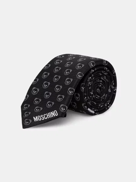 Moschino kravata za muškarce svilena crna