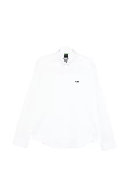 Cămașă Boss cu broderie alb