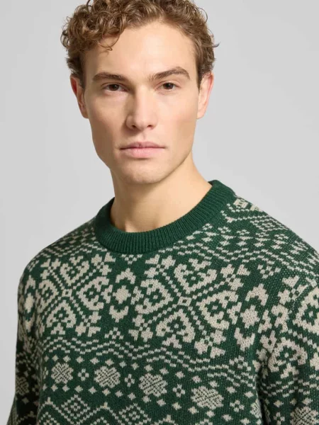 Sweter o kroju regular fit z dzianiny z mieszanki wełny model ‘HOLGER’ Selected Homme