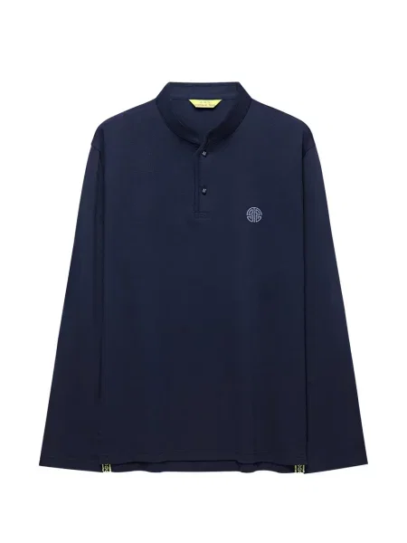 Gulerat lung tricou Shanghai Tang albastru