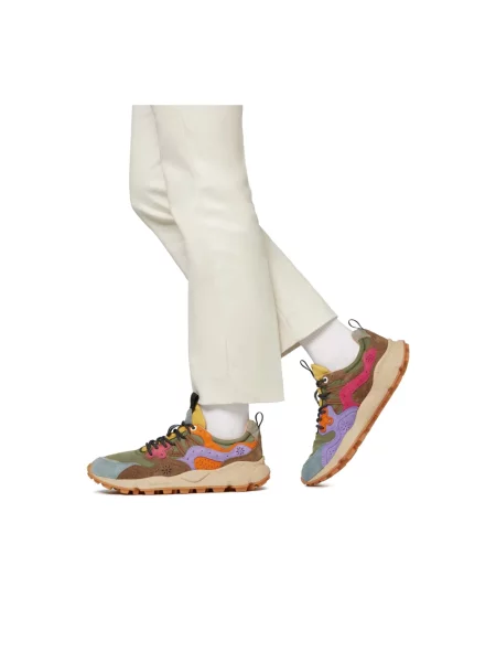 Sneakersy Flower Mountain w kwiatki biznesowe beżowe