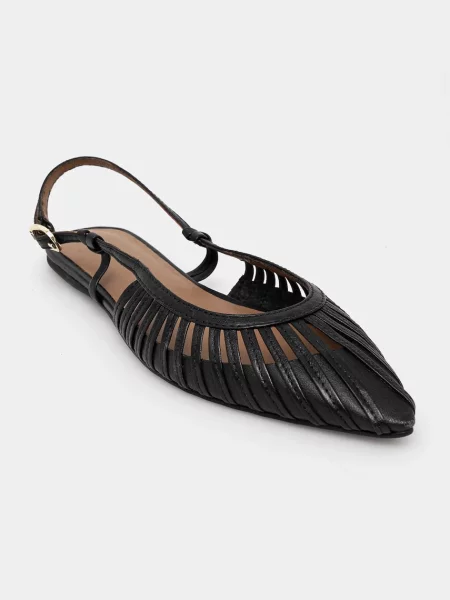 Кожаные балетки Medicine с открытой пяткой черные