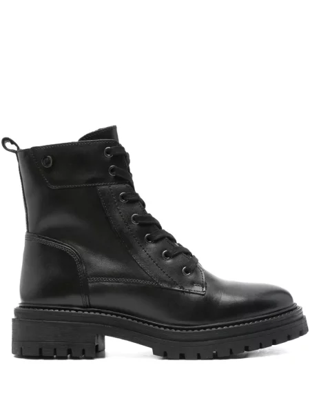 Botine Geox cu șireturi din piele negru