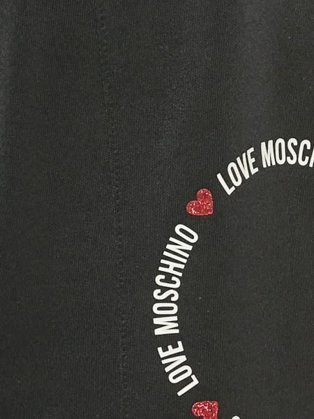 Панталон Love Moschino с принт от джърси черно