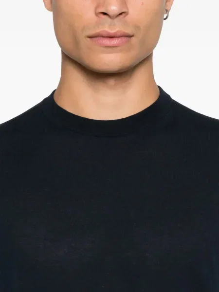 Tricou Doriani Cashmere din cașmir scurt albastru