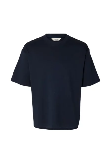 Tricou Selected cu decolteu rotund albastru