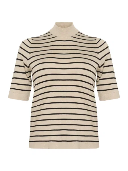 KAFFE CURVE Pulover Lizzy kitt / negru alb