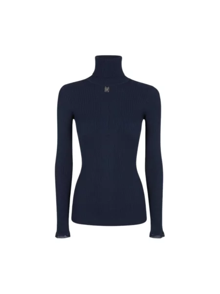 Elisabetta Franchi golf z wiskozą niebieski