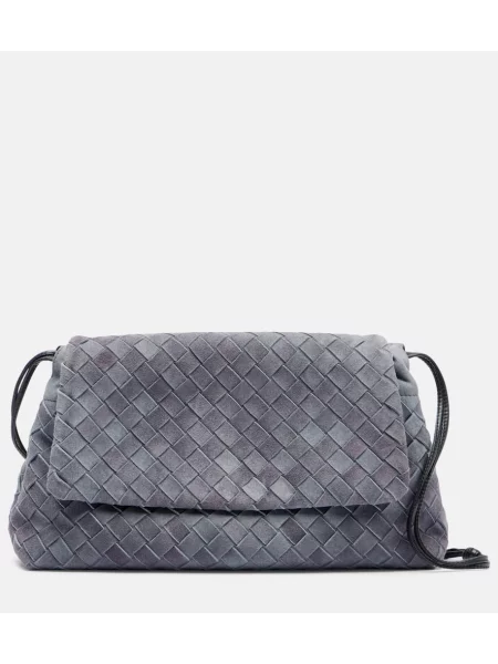 Велурен чанта Bottega Veneta сиво
