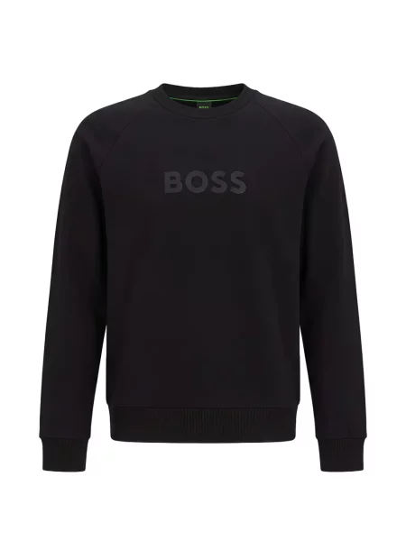Φούτερ Boss με στρογγυλή λαιμόκοψη με αυτόγραφο μαύρο