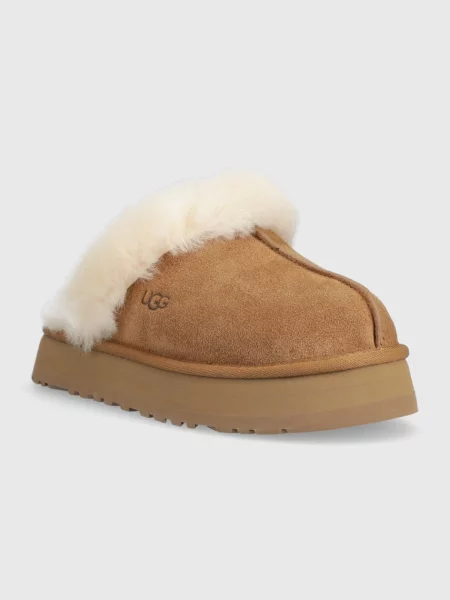 Замшевые тапочки Ugg коричневые