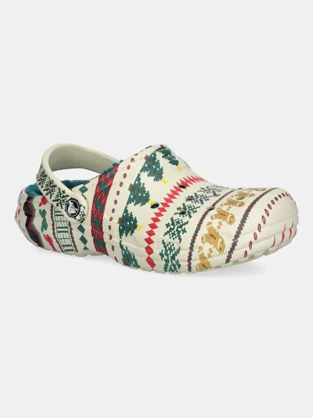 Пантофи Crocs Classic Lined Fair Isle Clog бежово