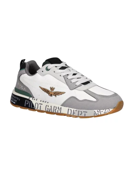 Sneakersy Aeronautica Militare zamszowe białe