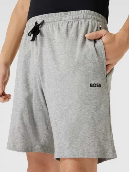 Spodnie dresowe z wyhaftowanym logo model ‘Mix&Match’ Boss szare