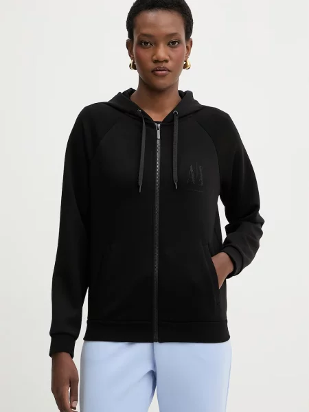 Armani Exchange hanorac cu glugă pentru femei negru