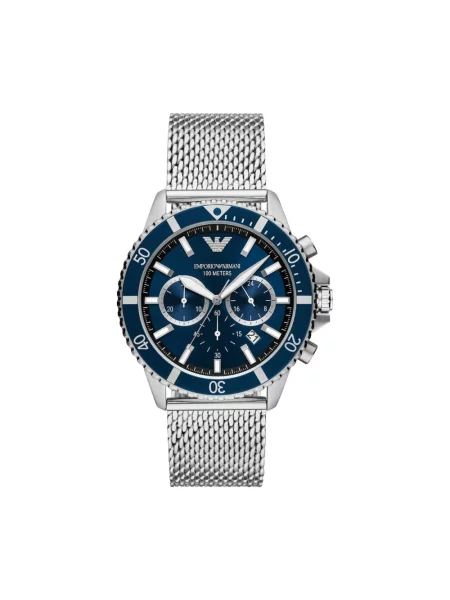 Lniany zegarek Emporio Armani szary