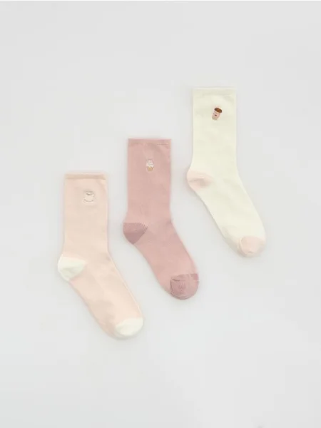 Reserved Шкарпетки 3 пари пастельний рожевий