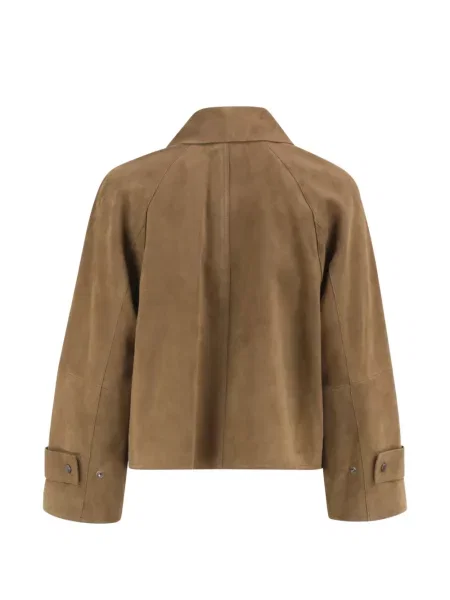 Geacă Weekend Max Mara din piele de căprioară maro