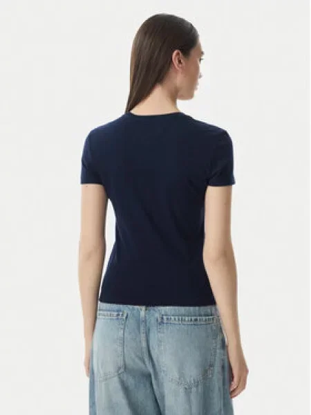 Tommy Jeans Majica ESS mornarska / bela modra
