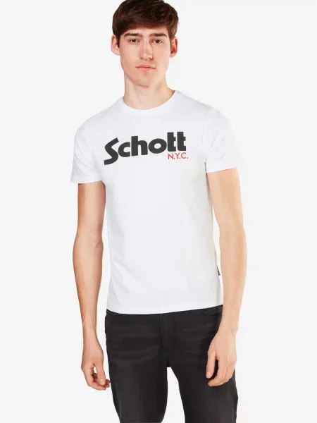 Schott NYC Tričko červená / čierna biela