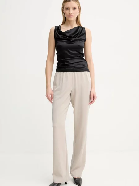 AERON bluzka z domieszką jedwabiu CAMILLE gładka czarny