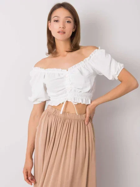 Bluză Fashionhunters alb