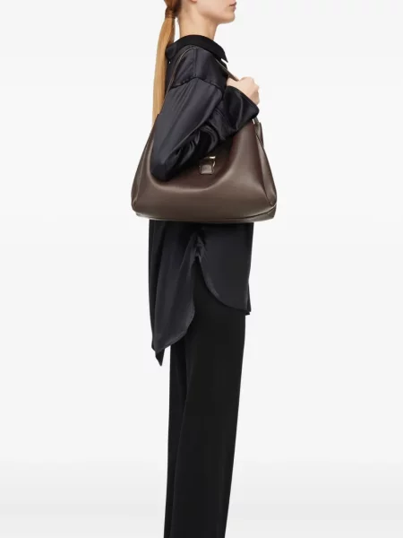 Geanta de piele Ferragamo din piele gri