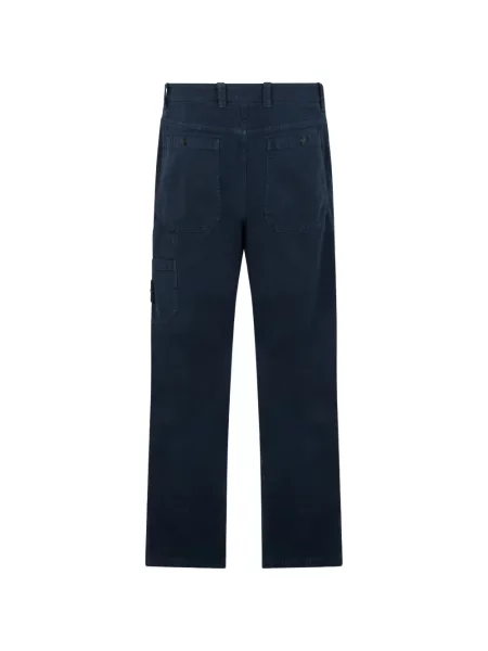 Pantaloni Stone Island cu strasuri albastru