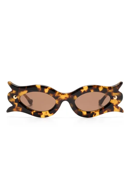 Okulary przeciwsłoneczne Nanushka w kwiatki brązowe