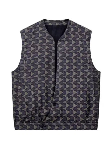 Vestă Giorgio Armani cu imagine cu imprimeu geometric gri