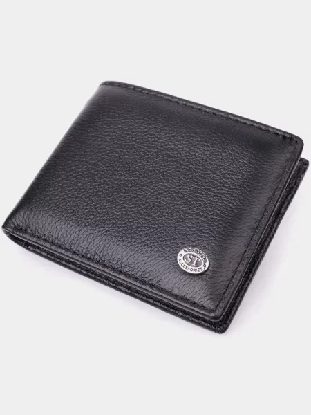 Кожаный кошелек St Leather Accessories черный