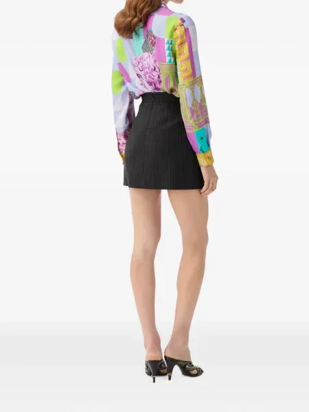 Fusta mini Versace de lână gri