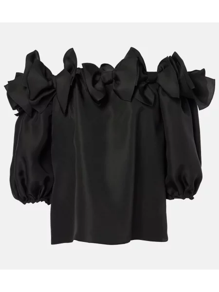 Top Carolina Herrera de mătase negru