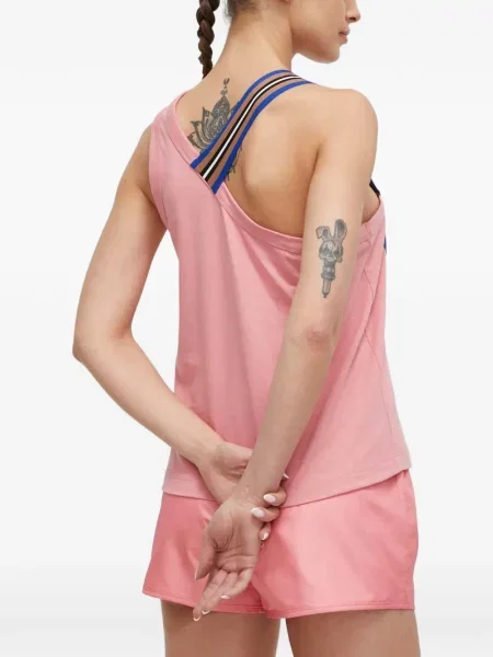 Top Fila cu dungi asimetric roz