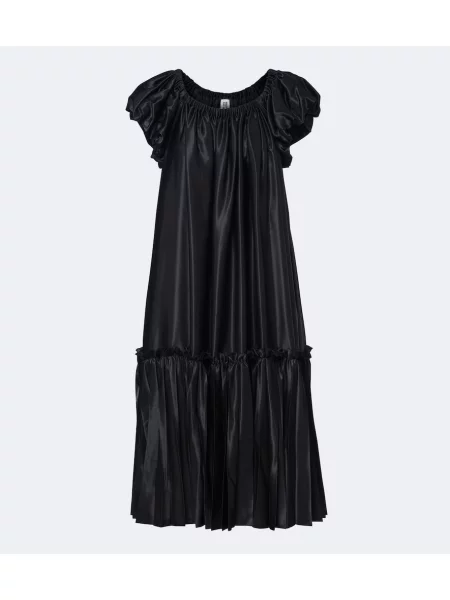 Rochie midi Noir Kei Ninomiya din satin negru