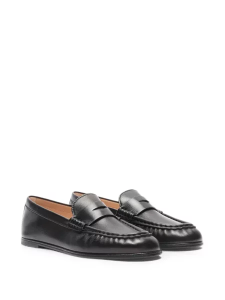 Pantofi loafer Stuart Weitzman din piele cu volane negru