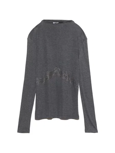 Tricou Bimba Y Lola melange din dantelă gri