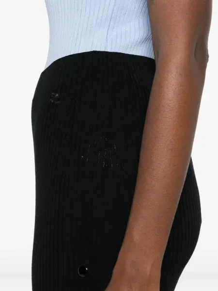 Fustă midi Courreges până la genunchi negru