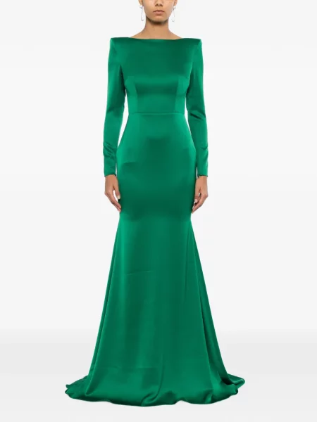 Lung rochie Alex Perry cu mâneci lungi verde