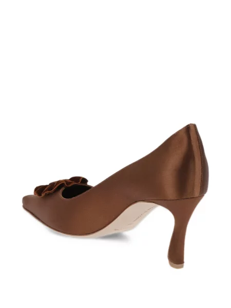 Φλοράλ γοβάκια Manolo Blahnik με απλικέ καφέ