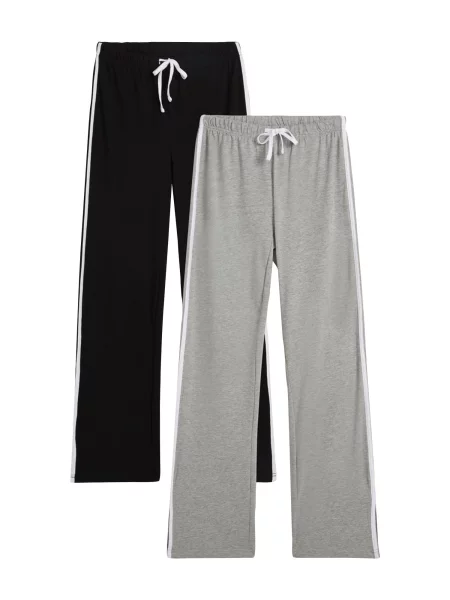 Bonprix Pantaloni gri deschis negru