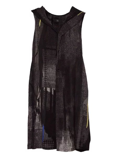 Top Ys bez rękawów z kapturem czarny