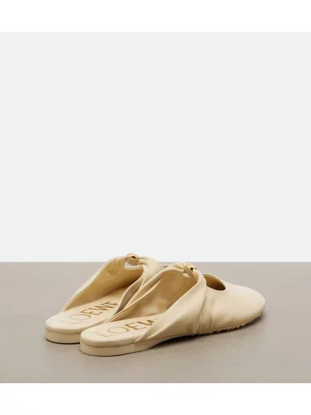 Papuci tip mules Loewe din piele alb