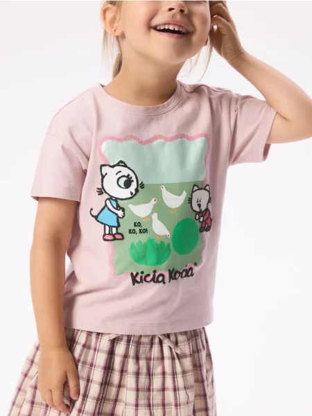 Reserved Tricou cu imprimeu Kicia Kocia violet-orhidee violet