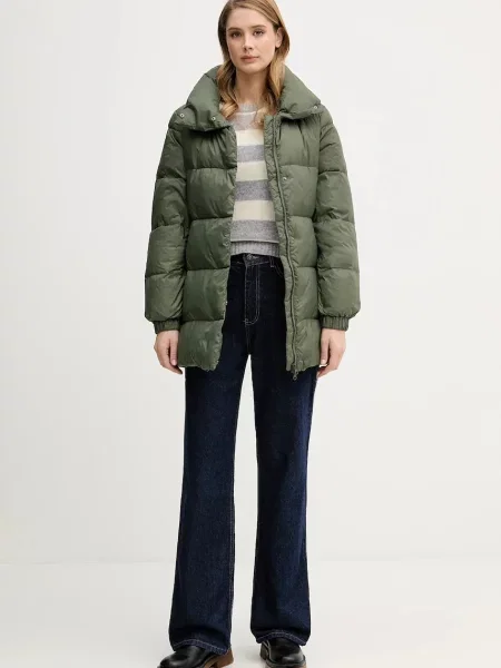 Пухова куртка United Colors of Benetton зимова зелений