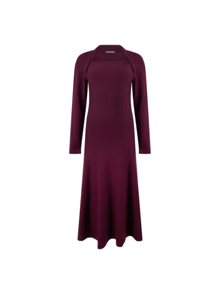 Sukienka midi Alberta Ferretti wełniana fioletowa