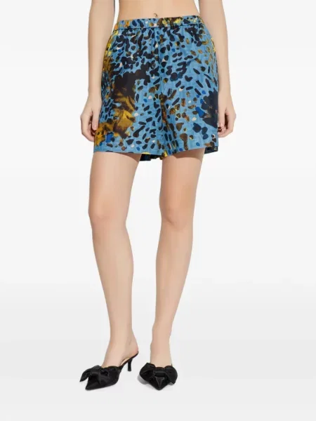 Pantaloni scurți Fendi cu imagine cu imprimeu abstract albastru