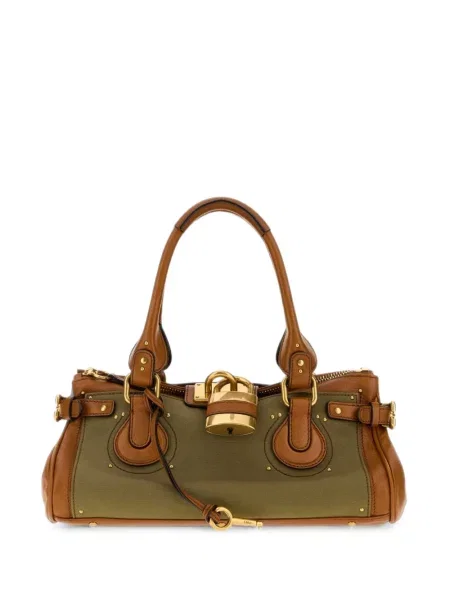 Geantă shopper Chloé din canvas maro