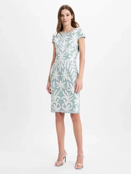 Ambiance sukienka koktajlowa Kobiety wypukły wzór tkaniny 42 zielony