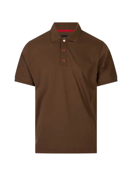 Scurt tricou polo Kiton maro